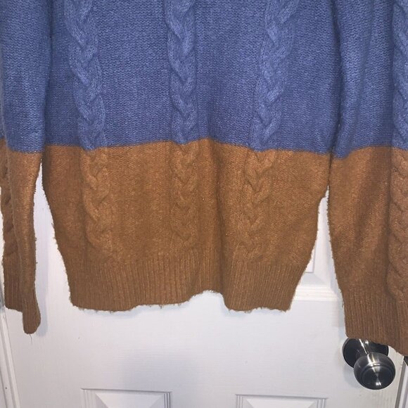 Moth Anthropologie Crew Neck White Color Block Knit Acrylic Blend Sweater XS - Picture 4 of 8